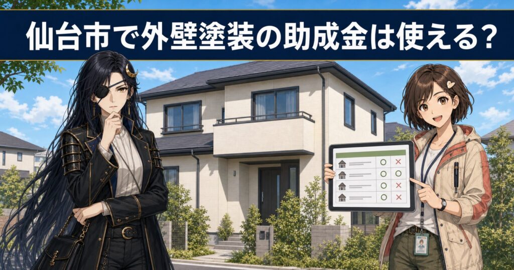 仙台市で外壁塗装の助成金が使えるかを解説する記事のアイキャッチ