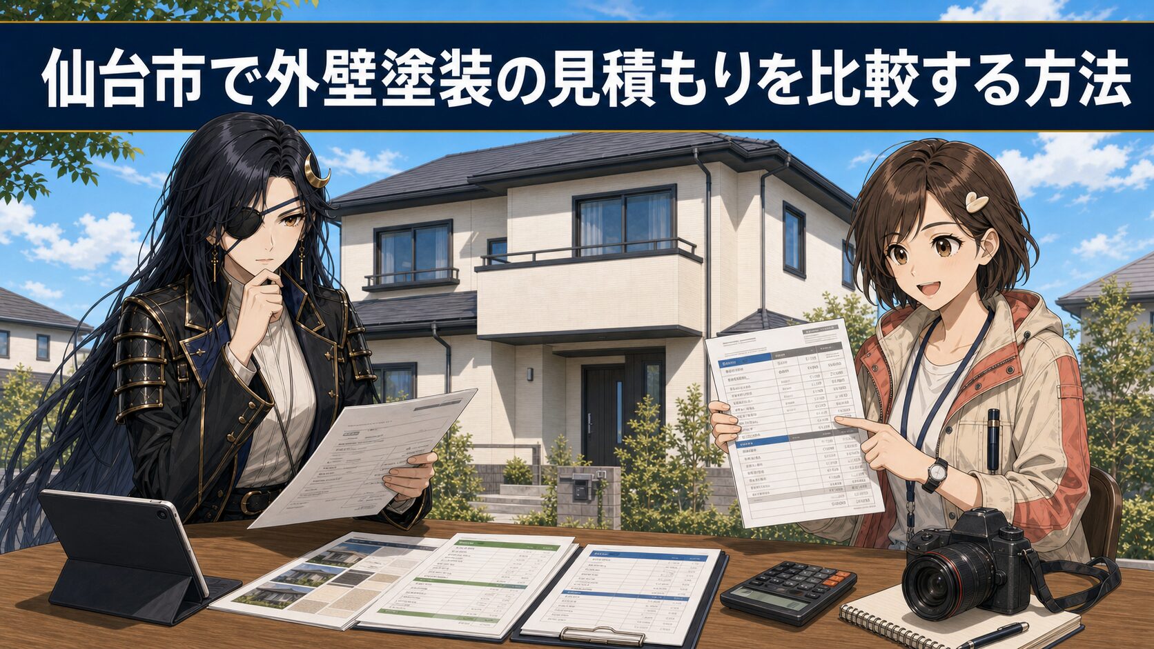 仙台市で外壁塗装の見積もりを比較する記事のアイキャッチ