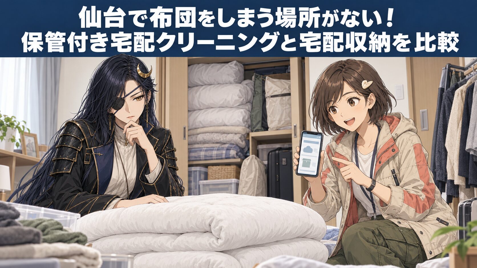 仙台で布団をしまう場所がない！保管付き宅配クリーニングと宅配収納を比較