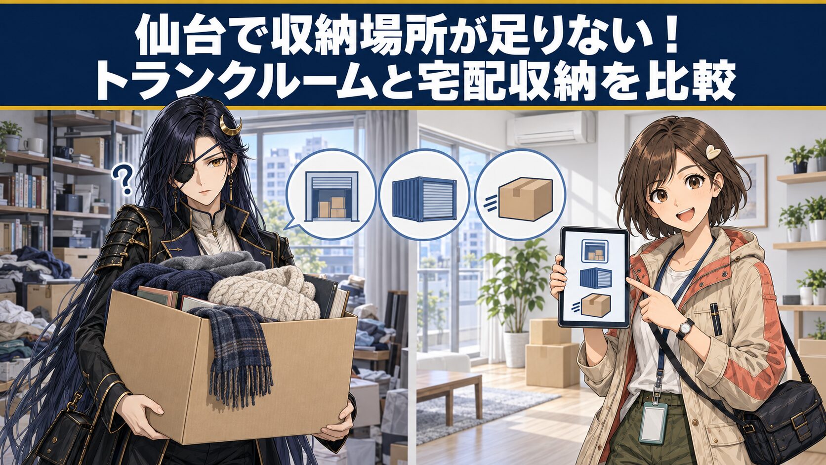 仙台で収納場所が足りない！トランクルームと宅配収納はどっちがおすすめ？